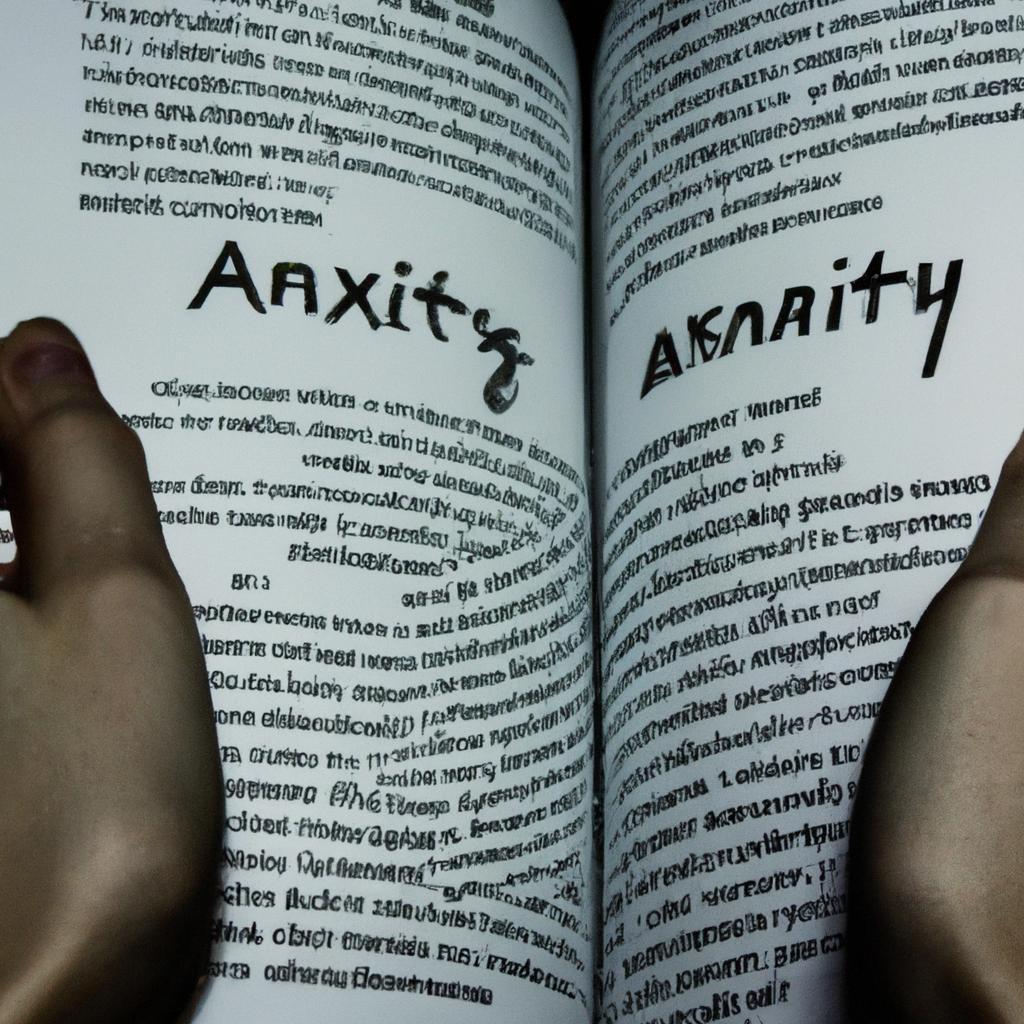 Person reading book about anxiety